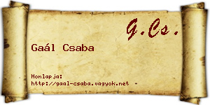 Gaál Csaba névjegykártya